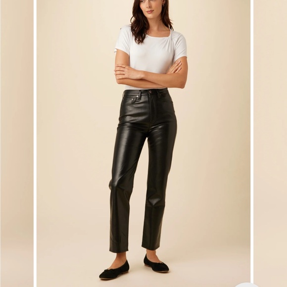 AGOLDE Recycled Leather 90s Pinch Waist Pants - Picture 2 of 7